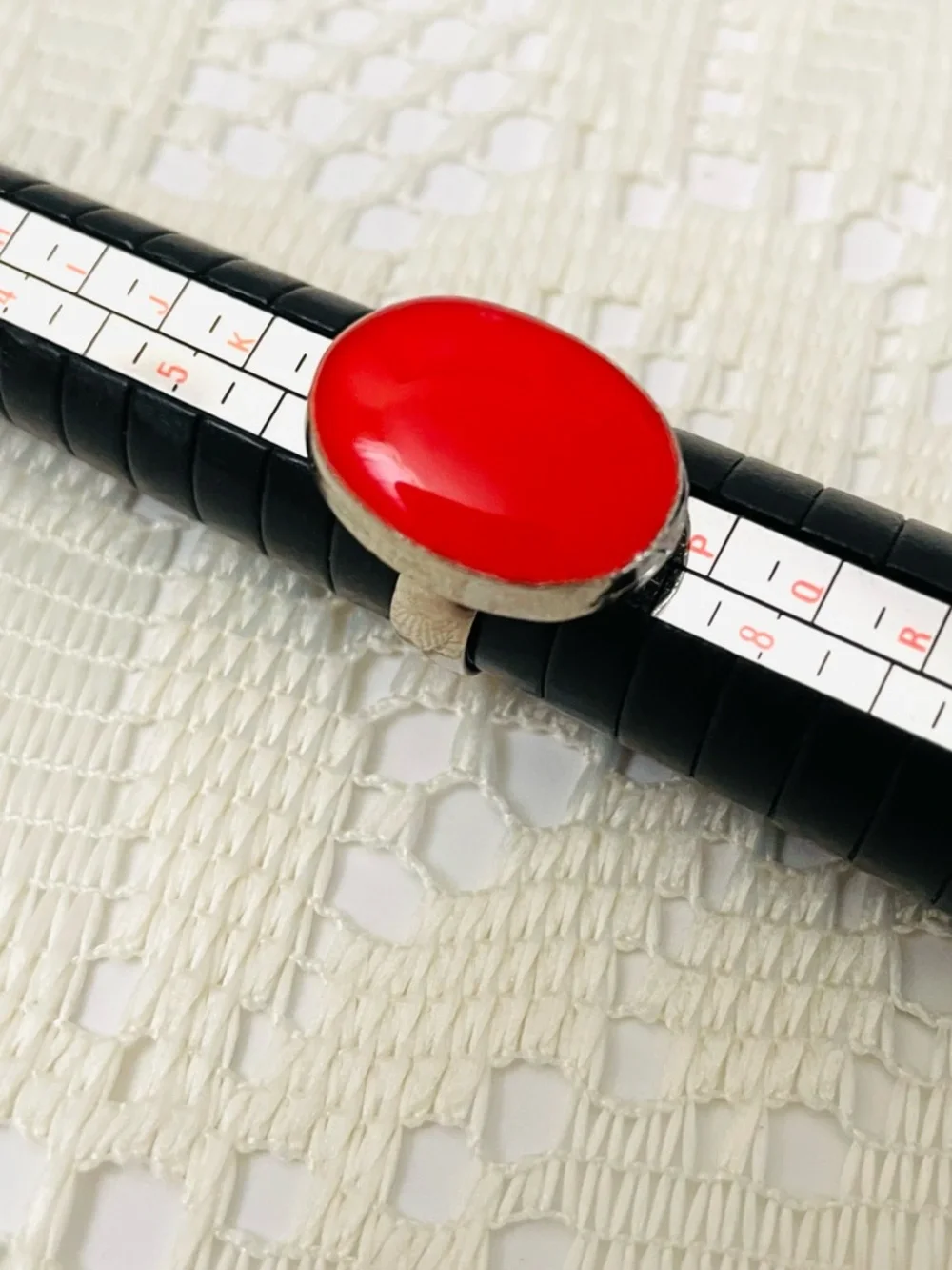 Size 7 Dome Ring with Silver ring
